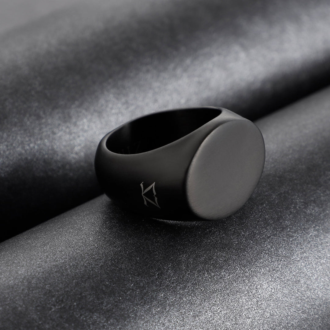 ZINK Men's Black Stainless Steel Ring | ZJRG043B