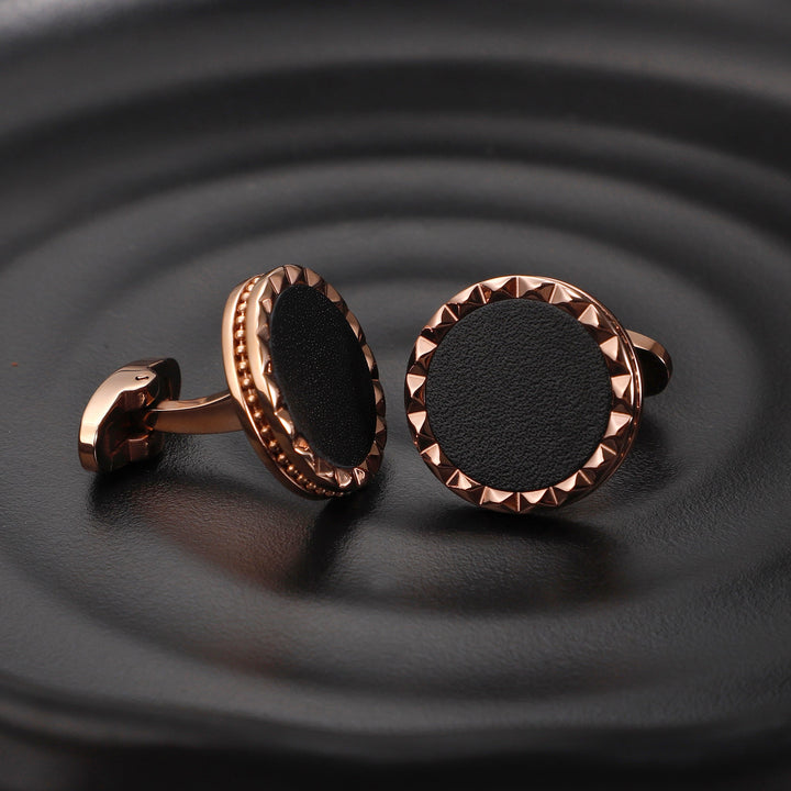 ZINK Men's Rose Gold & Black Cufflink | ZJCL003RG