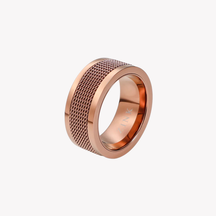 ZINK Men's Rose Gold Stainless Steel Ring | ZJRG008SBR