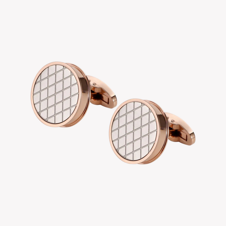 ZINK Men's Stainless Steel Rose Gold & Silver Cufflink | ZJCL004RG