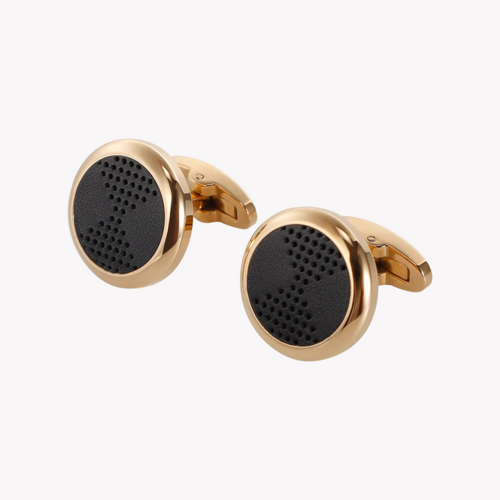 ZINK Men's Gold & Black Cufflink | ZJCL002G
