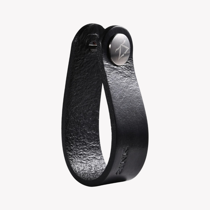 ZINK Keychain - Black - Stainless Steel & Leather | ZJKC007B