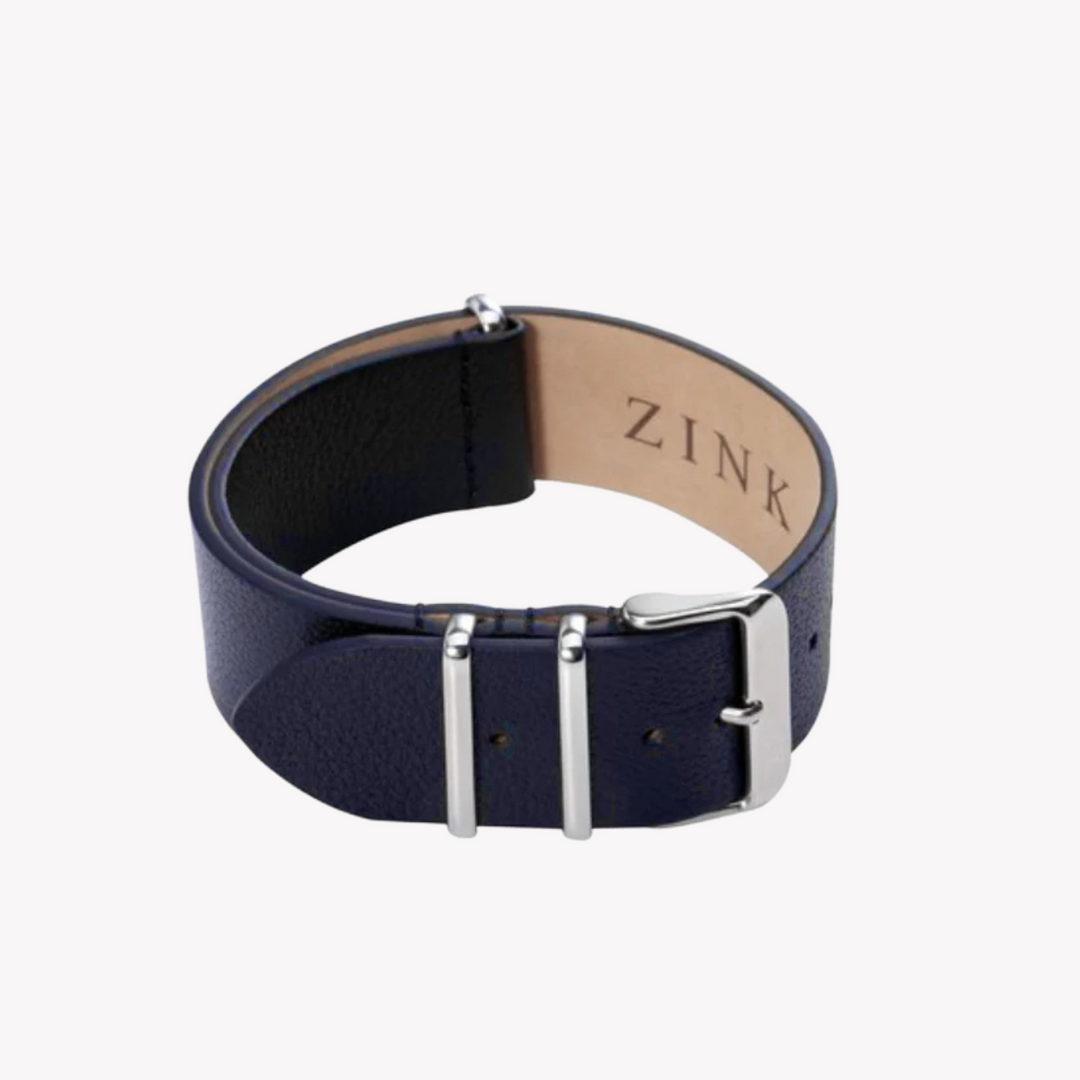 ZINK Men's Leather Watch Band - Dark Blue | ZLB001DBS