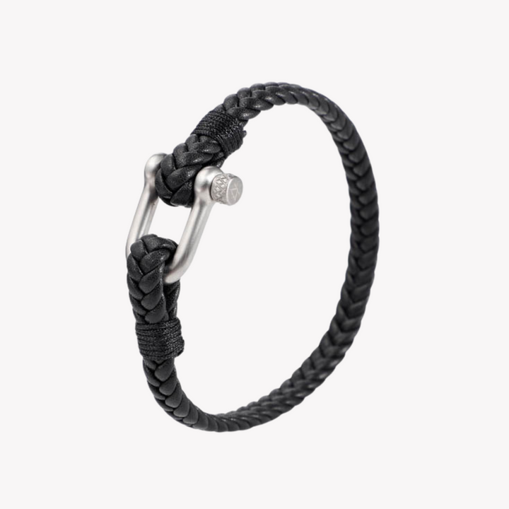 ZINK Men's Black & Silver Stainless Steel & Leather Bracelet | ZJBC044SM