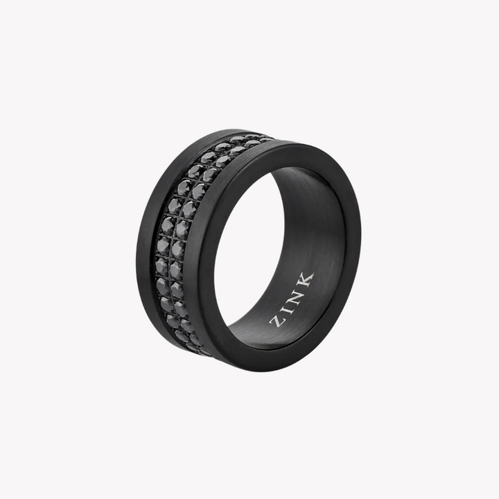 ZINK Men's Black Stainless Steel Ring | ZJRG044B