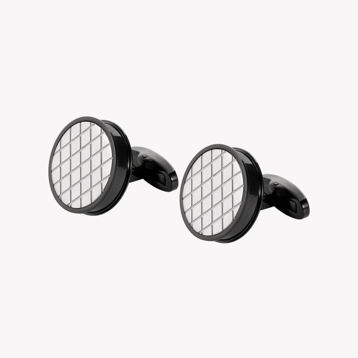 ZINK Men's Stainless Steel Black & Silver Cufflink | ZJCL004B