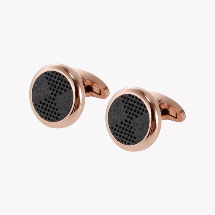 ZINK Men's Rose Gold & Black Cufflink | ZJCL002RG