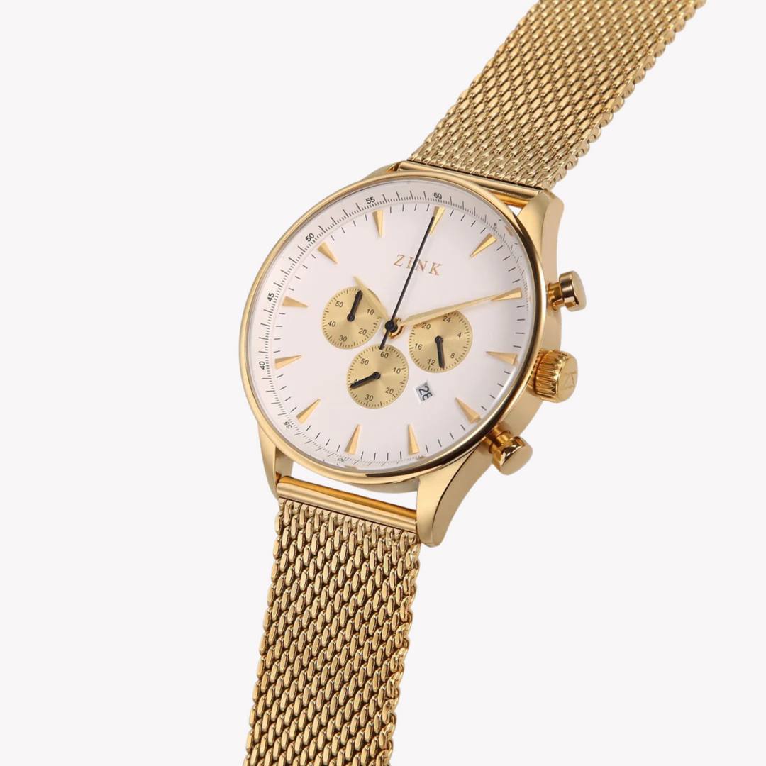 ZINK Men's Gold Stainless Steel Analog Watch | ZK127G2MS-T9