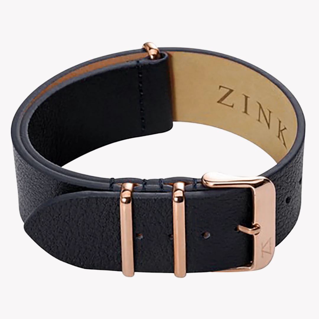 ZINK Men's Leather Watch Band - Black | ZLB001BWG