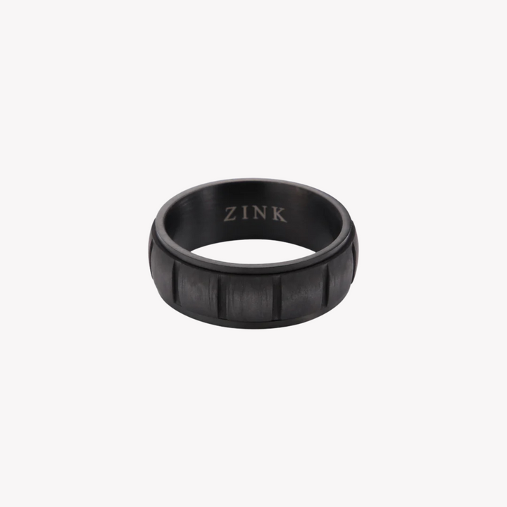 ZINK Men's Gun Stainless Steel & Carbon Fiber Ring | ZJRG028GN