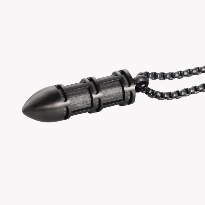 ZINK Men's Black Stainless Steel & Carbon Fiber Necklace | ZJPD021GN