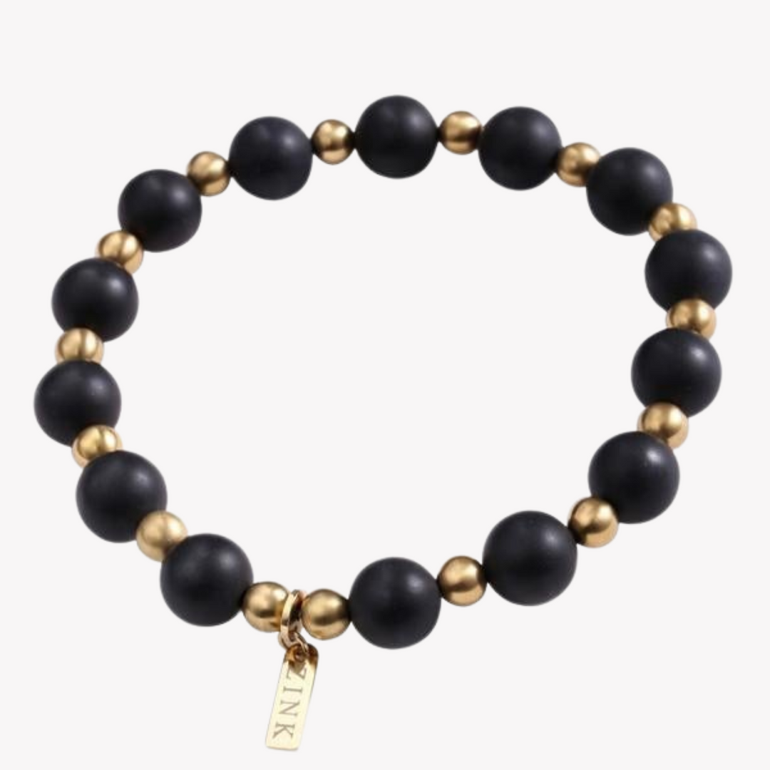 ZINK Men's Black & Gold Stainless Steel Bracelet | ZJBC009BAGP