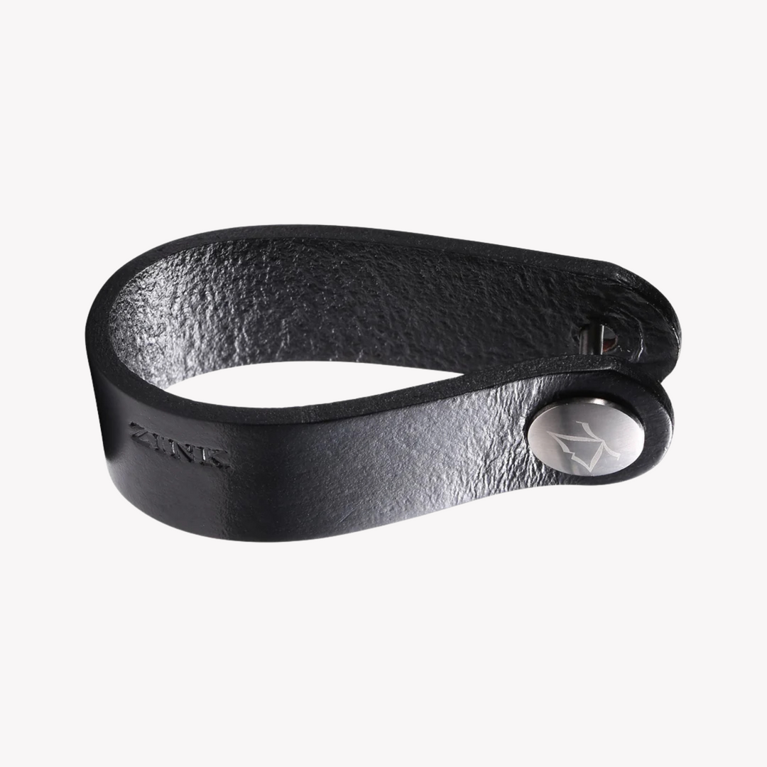 ZINK Keychain - Black - Stainless Steel & Leather | ZJKC007B