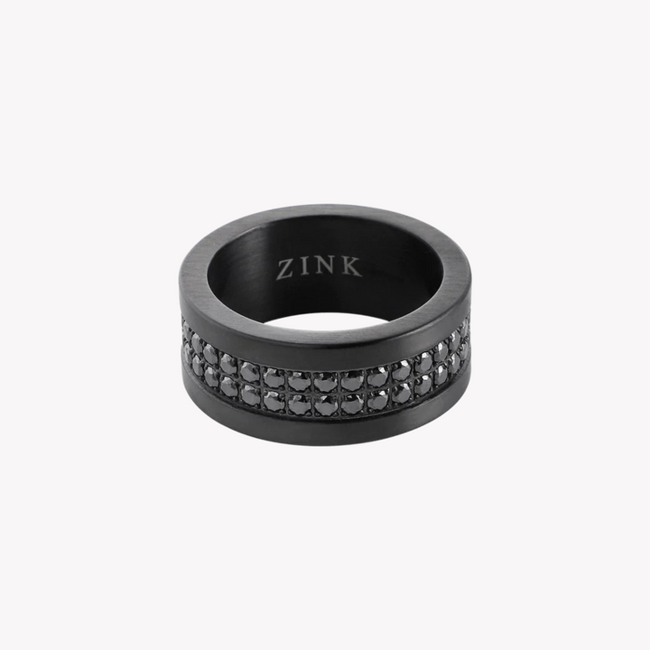 ZINK Men's Black Stainless Steel Ring | ZJRG044B
