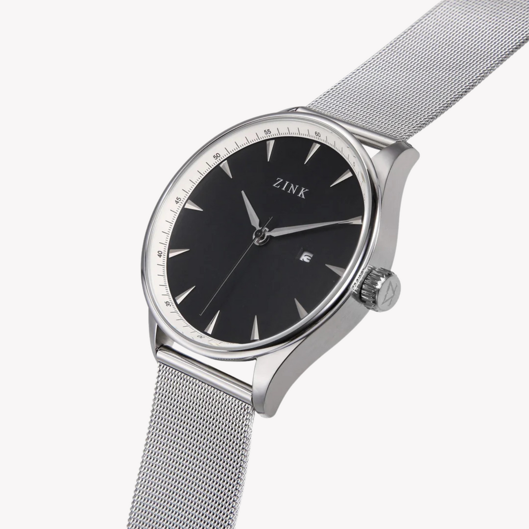 ZINK Men's Stainless Steel Black Dial Quartz Watch | ZK127G1MS-26