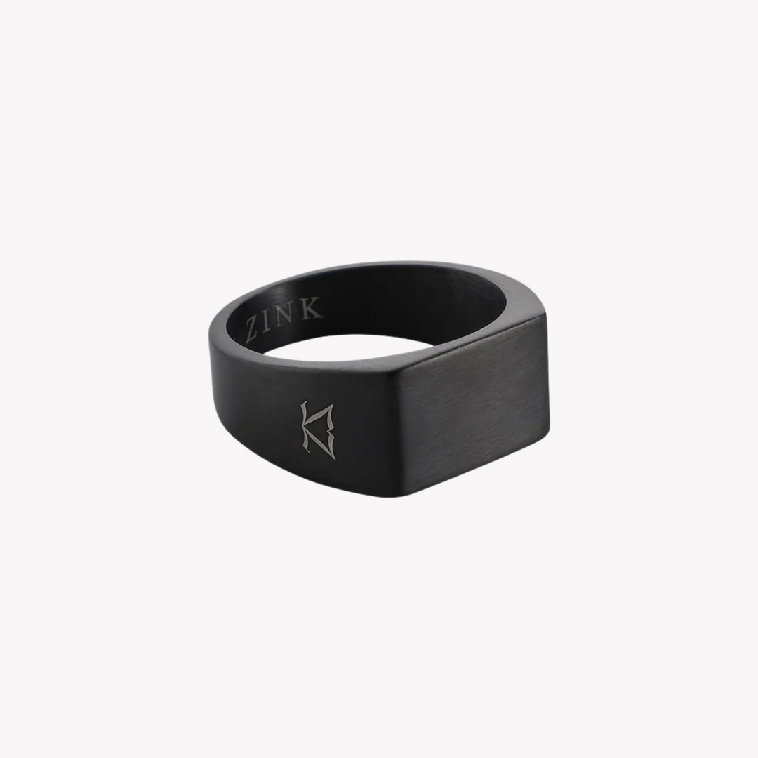 ZINK Men's Black Stainless Steel Ring | ZJRG042B