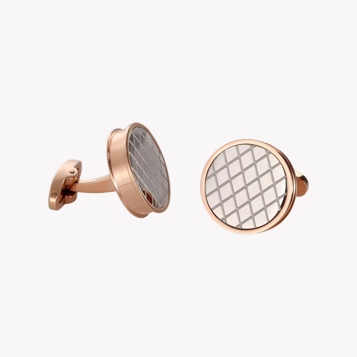 ZINK Men's Stainless Steel Rose Gold & Silver Cufflink | ZJCL004RG