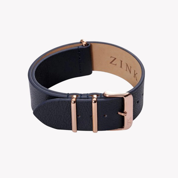 ZINK Men's Leather Watch Band - Dark Blue | ZLB001DBWG