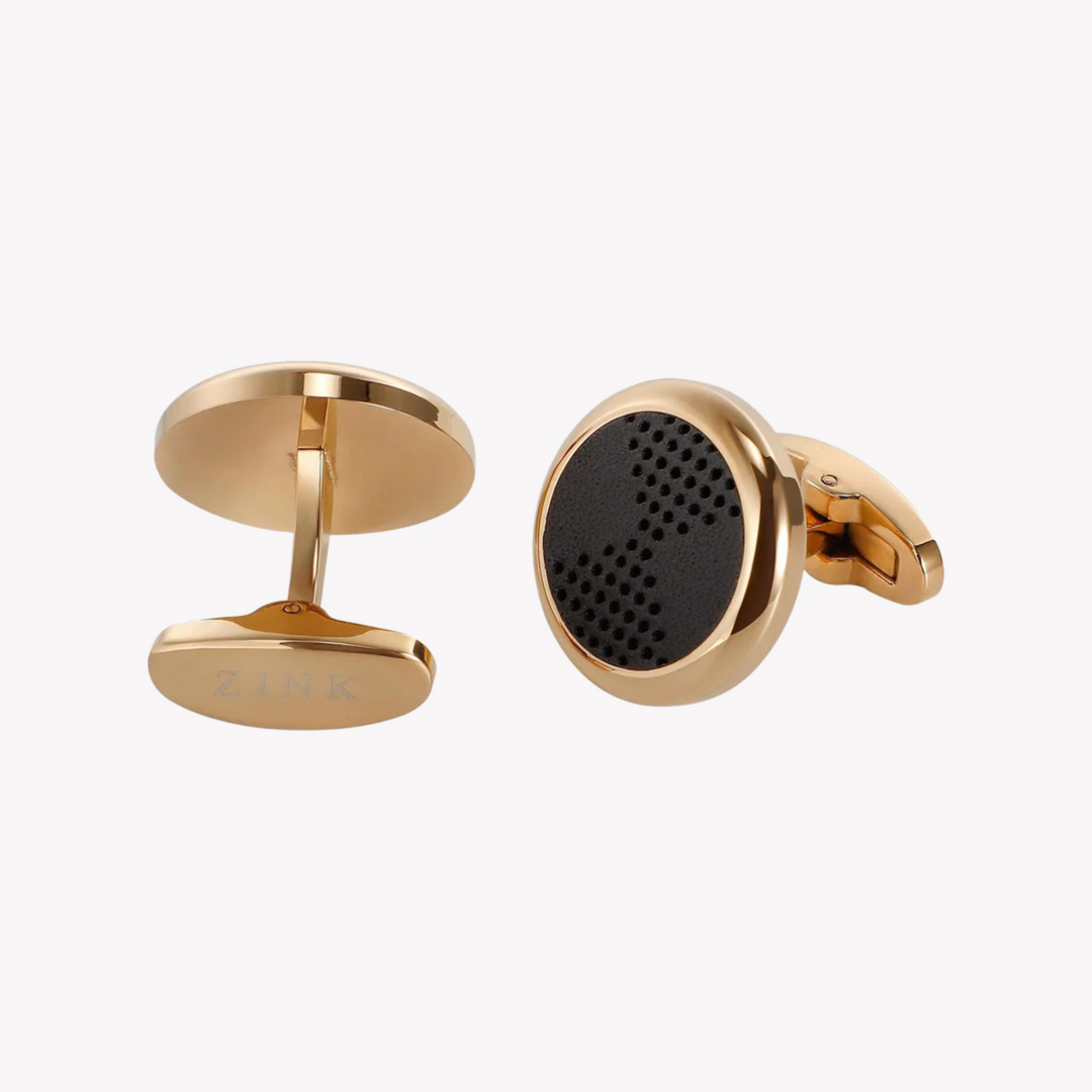 ZINK Men's Gold & Black Cufflink | ZJCL002G