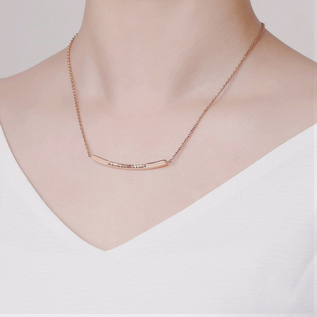 ZINK Women's Rose Gold Stainless Steel Necklace | ZFNL001RGS