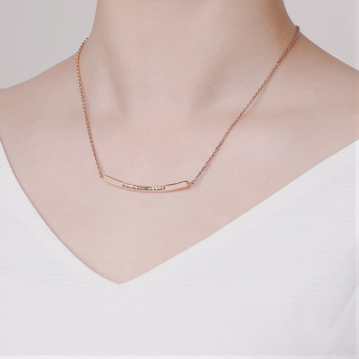 ZINK Women's Rose Gold Stainless Steel Necklace | ZFNL001RGS