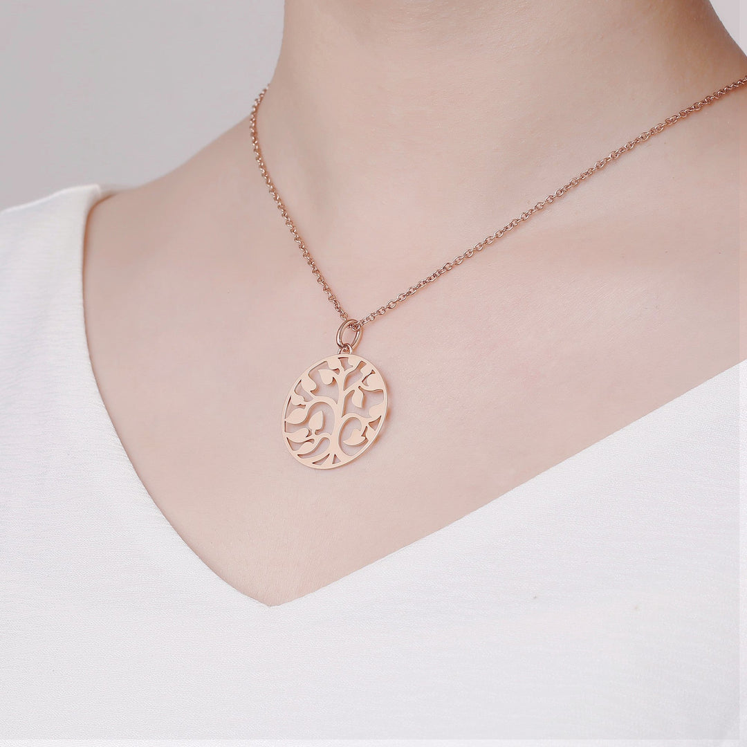 ZINK Women's Rose Gold Stainless Steel Necklace | ZFNL003RG