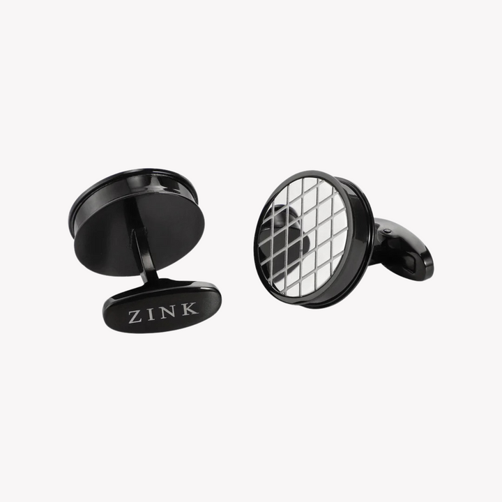 ZINK Men's Stainless Steel Black & Silver Cufflink | ZJCL004B