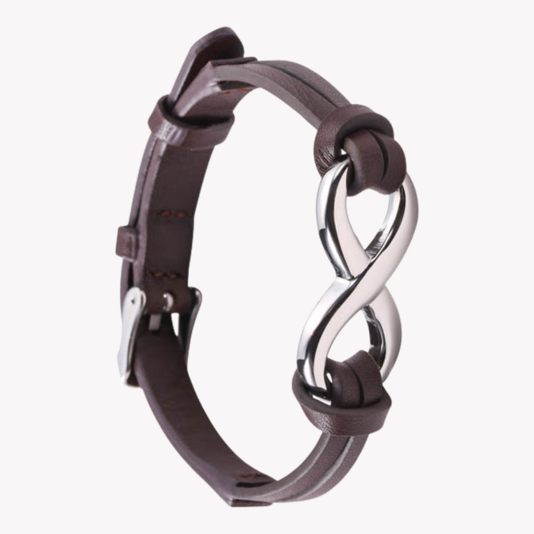 ZINK Men's Brown Leather & Stainless Steel Bracelet | ZJBC035BRP-A
