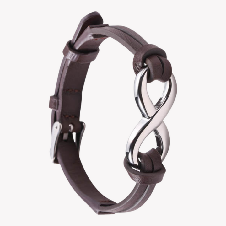 ZINK Men's Brown Leather & Stainless Steel Bracelet | ZJBC035BRP-A