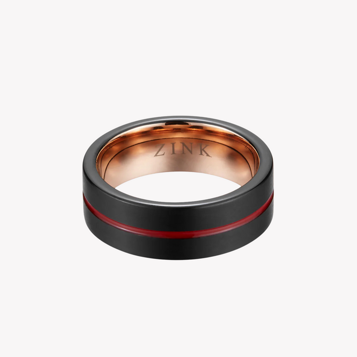 ZINK Men's Black & Rose Gold Ring | ZJRG031TBRG