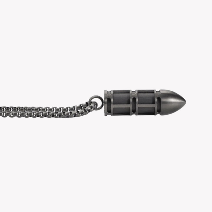 ZINK Men's Black Stainless Steel & Carbon Fiber Necklace | ZJPD021GN
