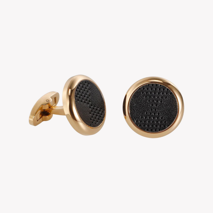 ZINK Men's Gold & Black Cufflink | ZJCL002G