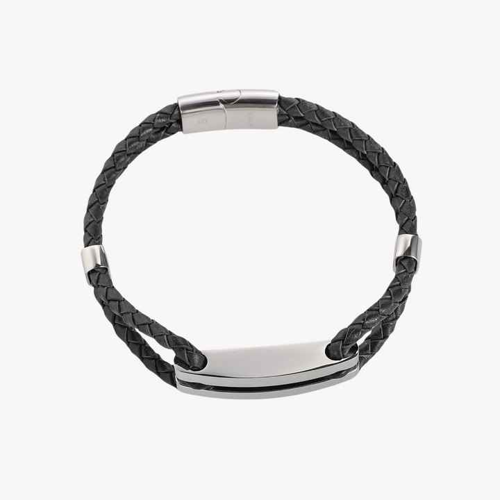 ZINK Men's Silver & Black Stainless Steel Bracelet | ZJBC016SLPB