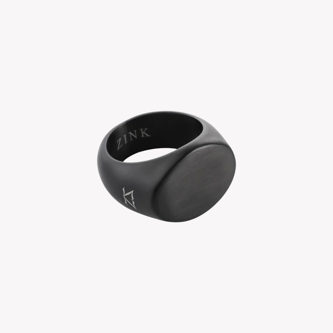 ZINK Men's Black Stainless Steel Ring | ZJRG043B