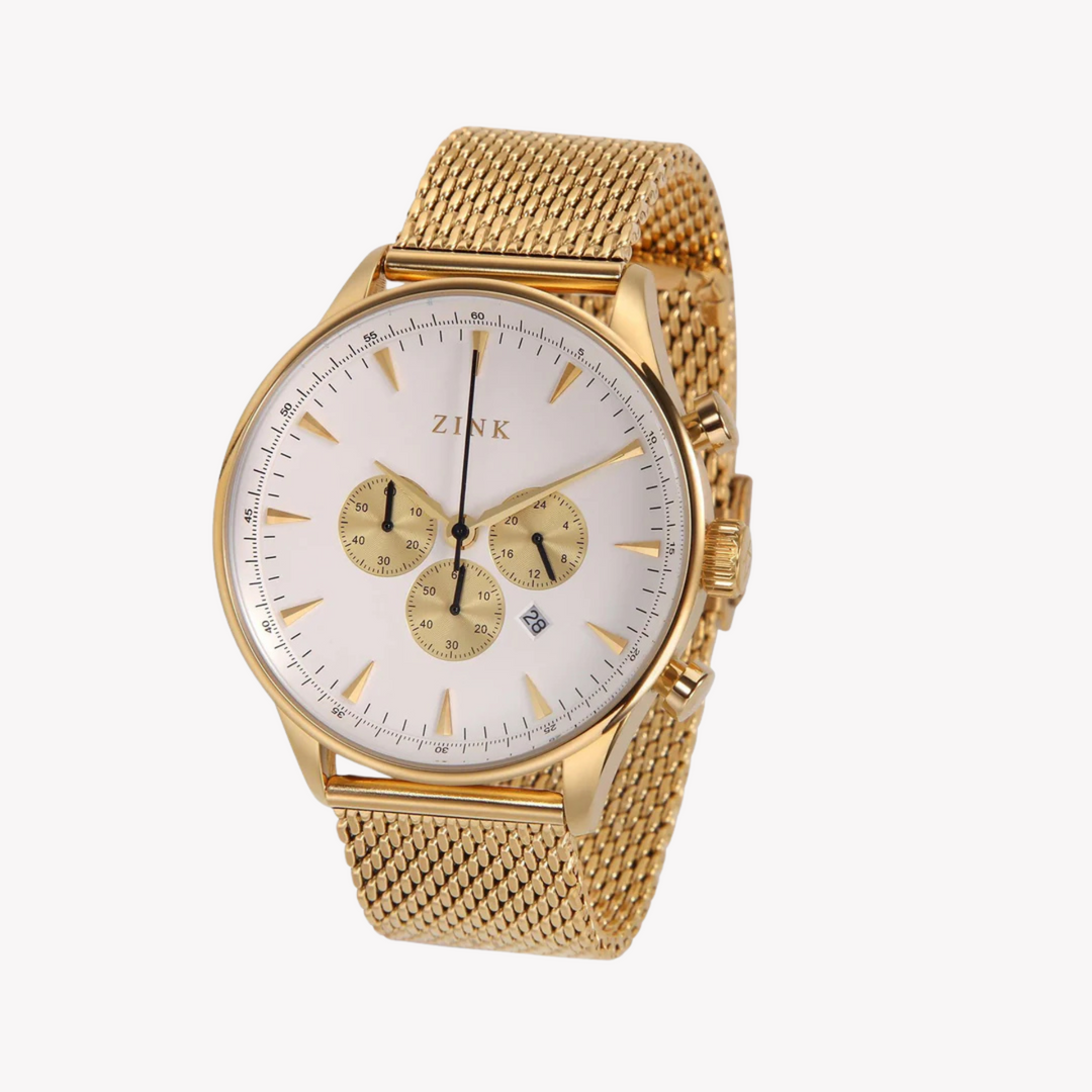 ZINK Men's Gold Stainless Steel Analog Watch | ZK127G2MS-T9