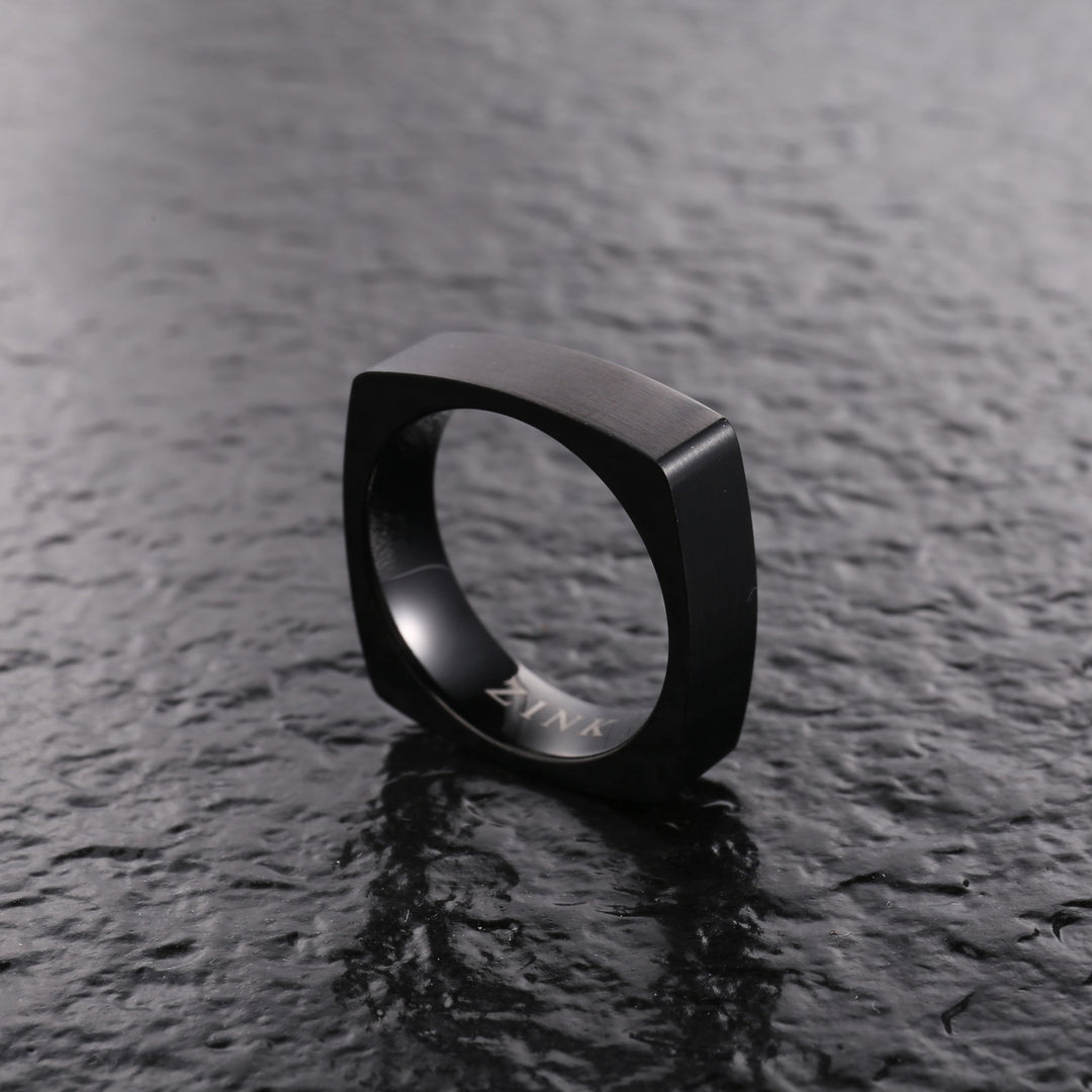 ZINK Men's Black Stainless Steel Ring | ZJRG0343