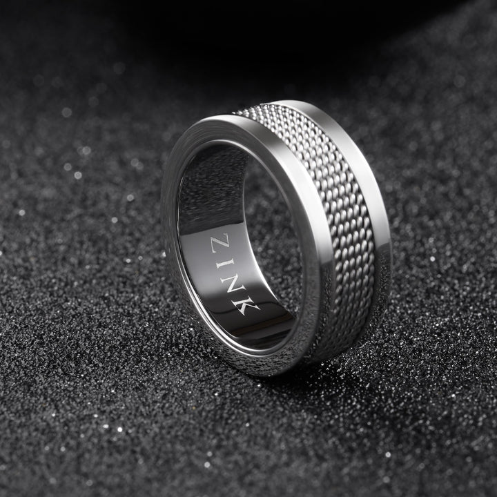 ZINK Men's Silver Stainless Steel Ring | ZJRG017SSP