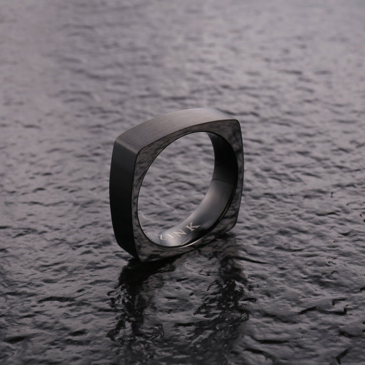 ZINK Men's Black Stainless Steel Ring | ZJRG0343