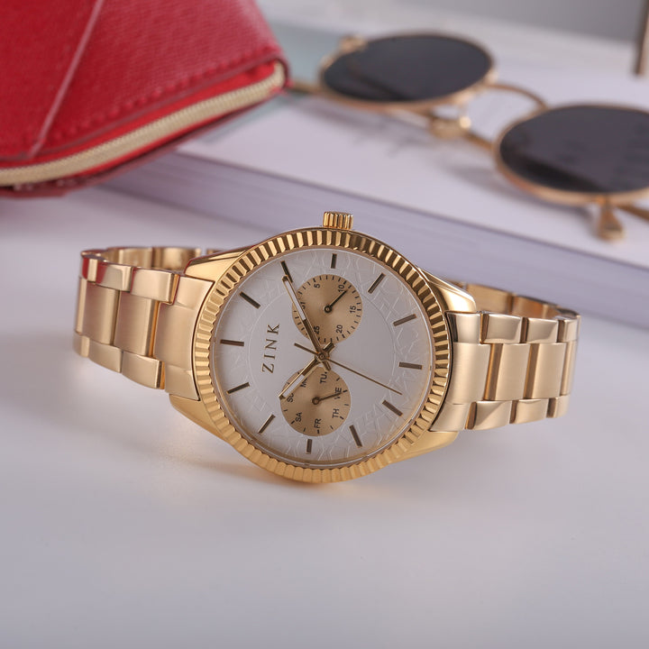 ZINK Women's Gold Stainless Steel Quartz Watch | ZK128L2SS-59