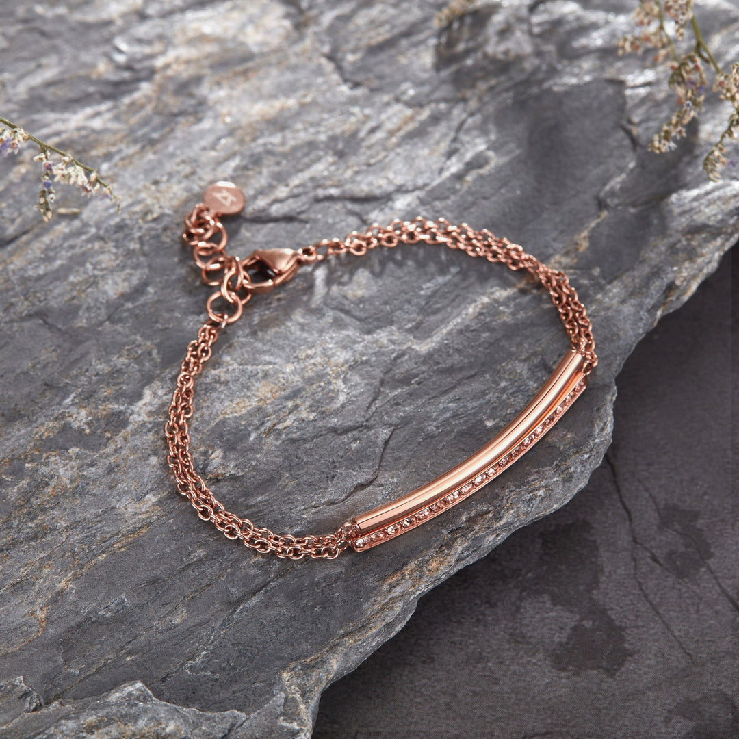 ZINK Women's Rose Gold Stainless Steel Bracelet | ZFBR012RG