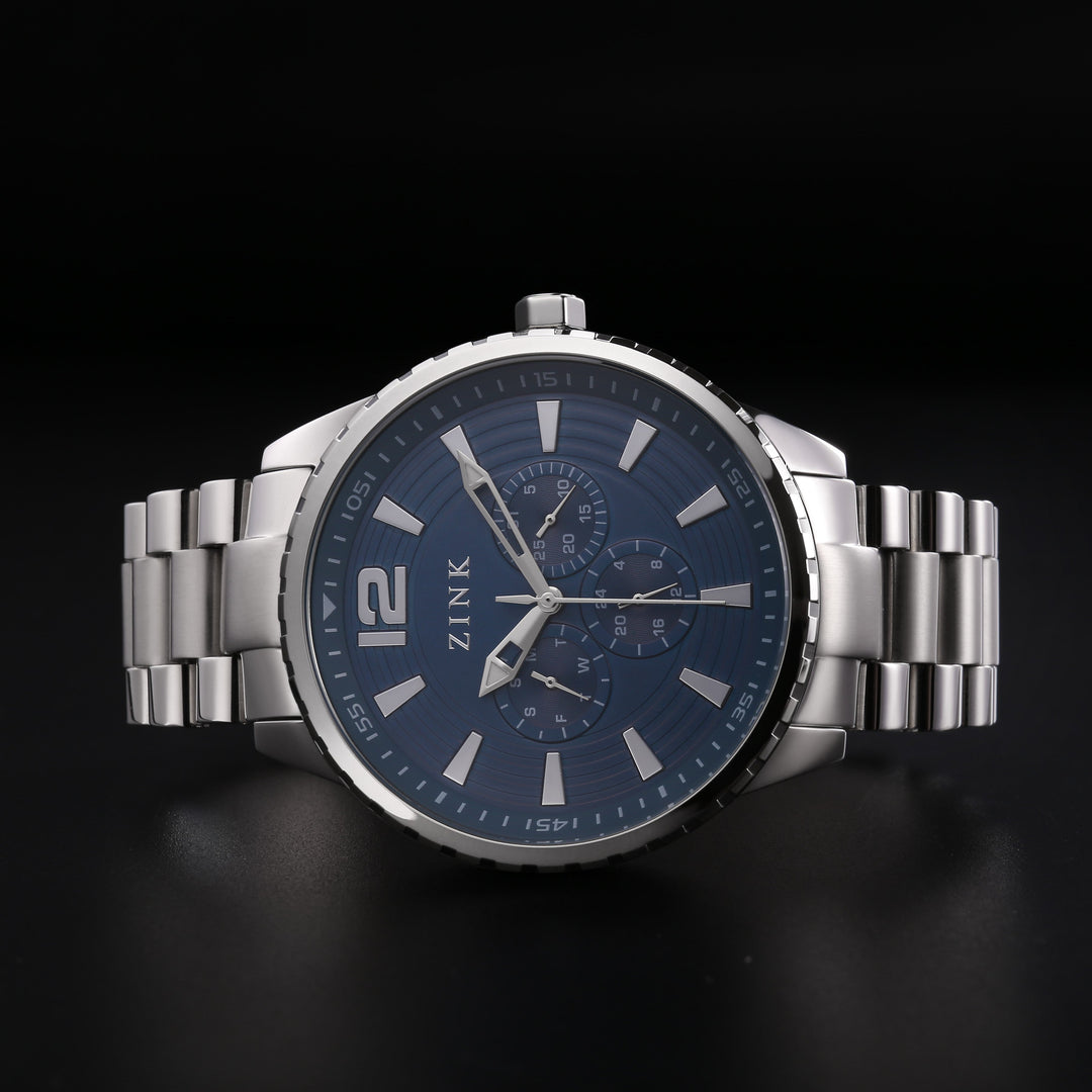 ZINK Men's Stainless Steel Blue Dial Watch | ZK131G2S-46