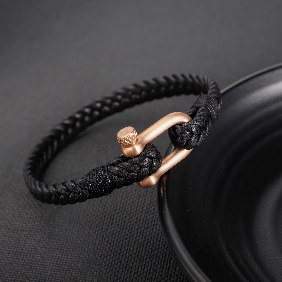 ZINK Men's Black & Rose Gold Bracelet | ZJBC044RG