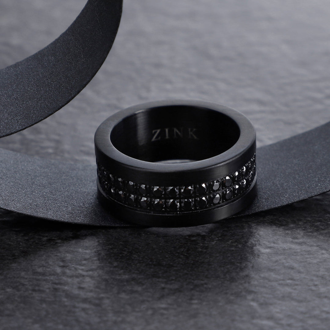 ZINK Men's Black Stainless Steel Ring | ZJRG044B