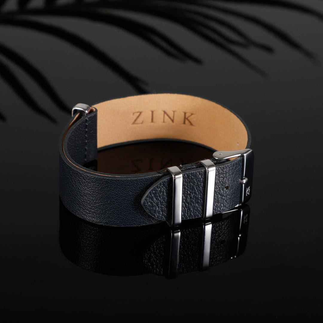 ZINK Men's Leather Watch Band - Dark Blue | ZLB001DBS