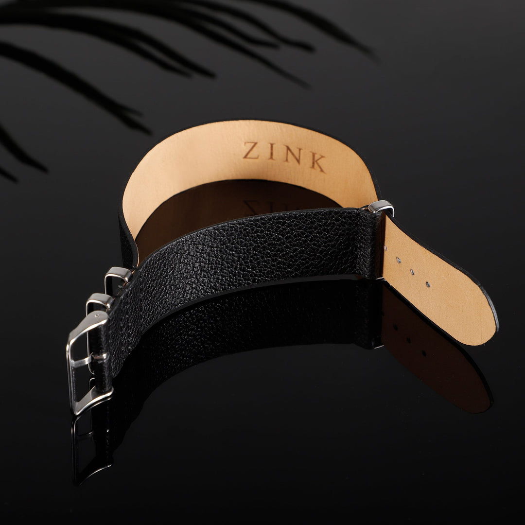 ZLB001BS Zink Men's Textured Genuine Leather Strap